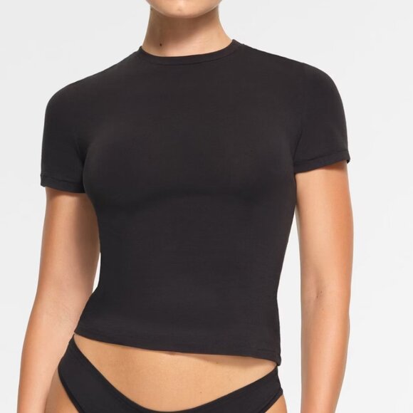 (0177) NWT SKIMS Cotton Jersey T-Shirt Mineral Size X- large - Picture 1 of 3